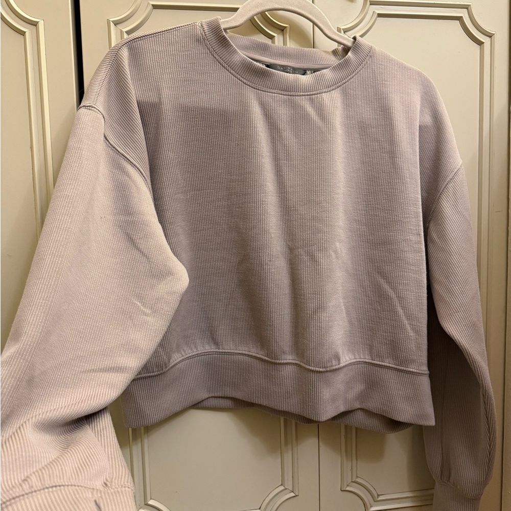 Tan Ribbed Crew Neck Versatile Danskin Size Small
